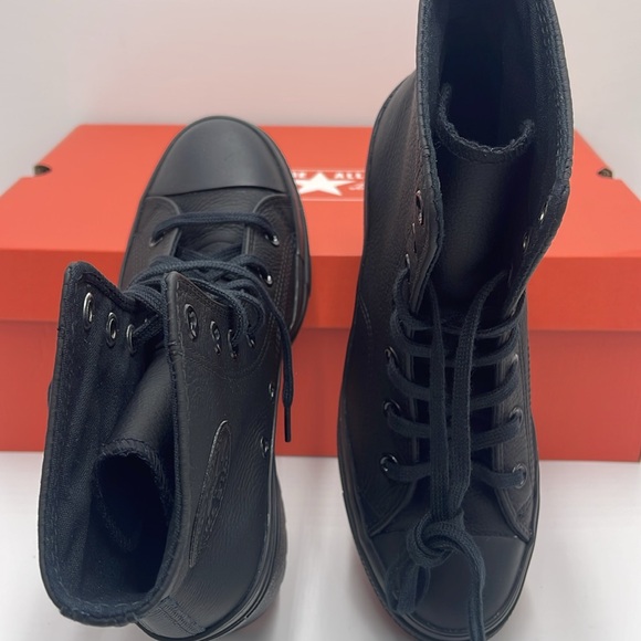 Converse WMNS CHUCK 70 DE LUXE HEEL HI BLACK/BLACK/WHITE A06145C Platforms Snkrs - Picture 12 of 16